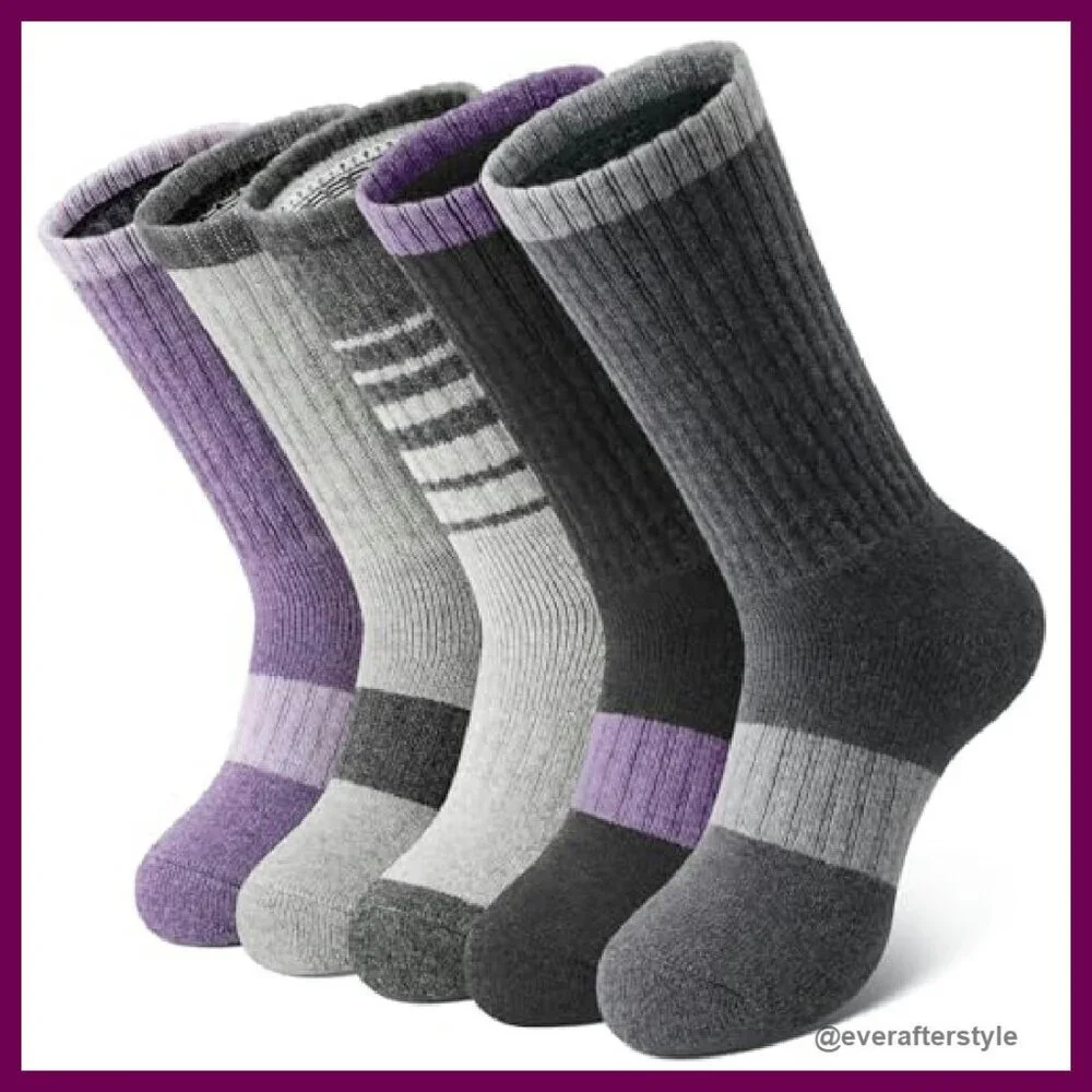 Merino Wool Thermal Crew Socks Women's Hiking Winter Warm Cushioned